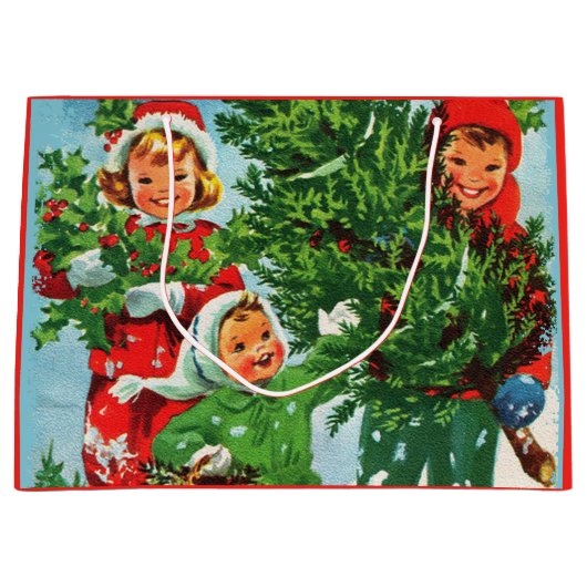 De kerstboom krijgen groot cadeauzakje (Voorkant)