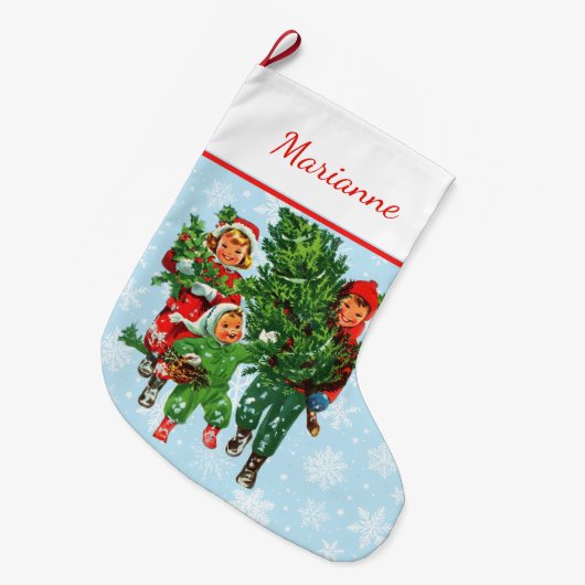 De kerstboom krijgen grote kerstsok (Voorkant (Hangend))