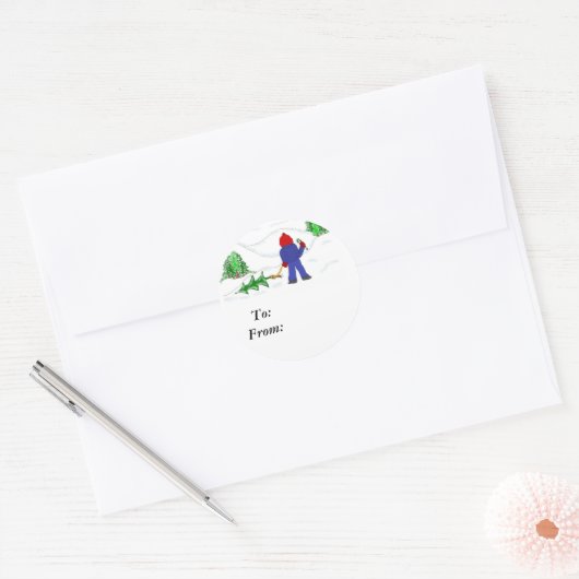 De kerstboom krijgen ronde sticker (Envelop)