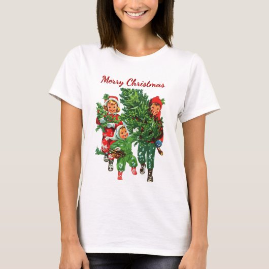 De kerstboom krijgen t-shirt (Voorkant)