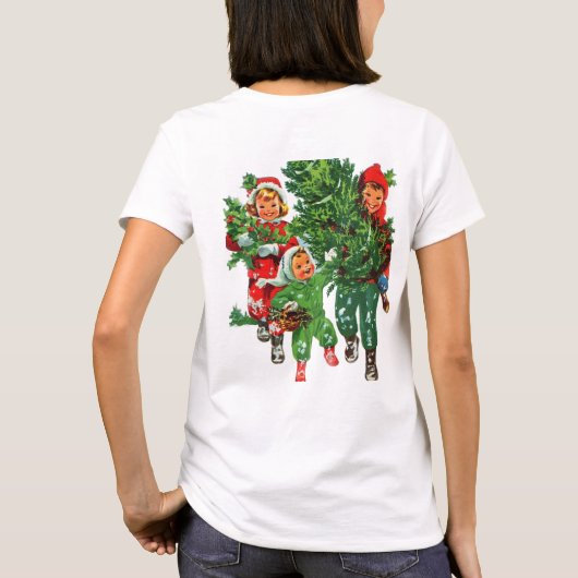 De kerstboom krijgen t-shirt (Achterkant)