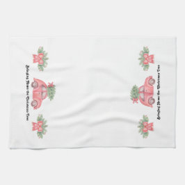 "De kerstboom mee naar huis nemen", keukenhanddoek