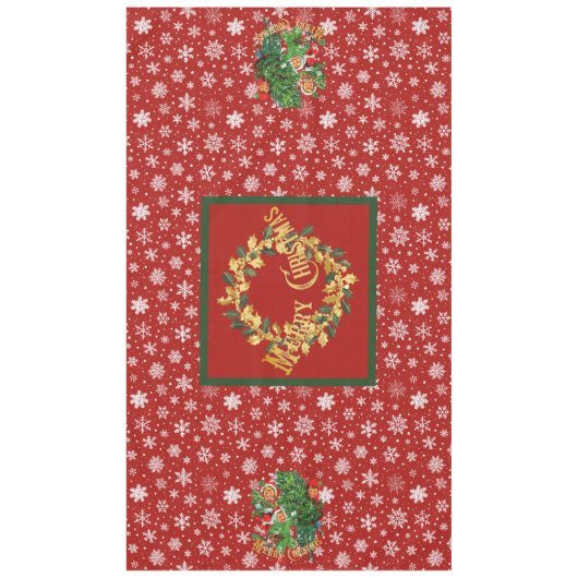 De kerstboom op rood tafelkleed (Voorkant)