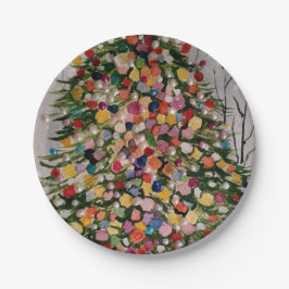 De kerstboom papieren bordje