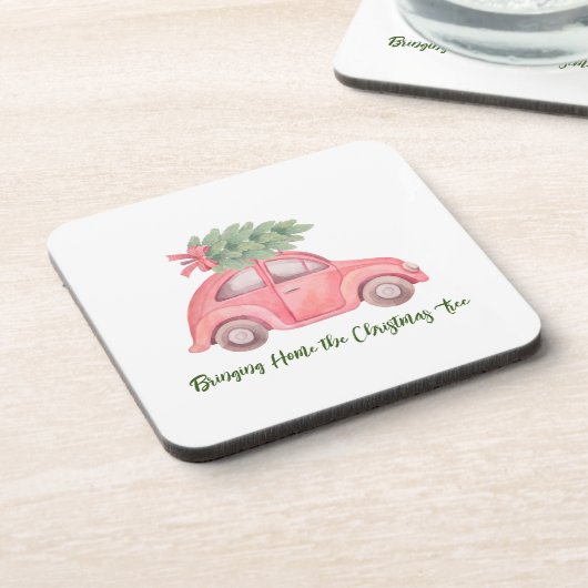 De kerstboom plastic onderzetter mee naar huis nem (Linkerzijde)