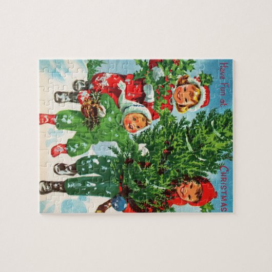 De kerstboom puzzel krijgen legpuzzel (Horizontaal)