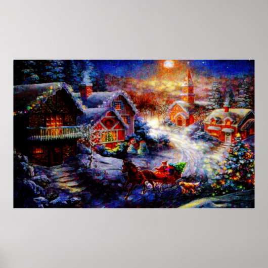 De kerstboom thuis brengen poster (Voorkant)