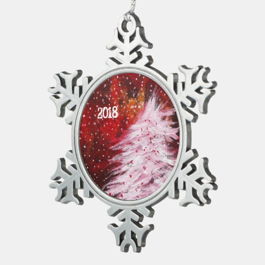 De kerstboom tin sneeuwvlok ornament (Rechts)