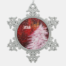 De kerstboom tin sneeuwvlok ornament