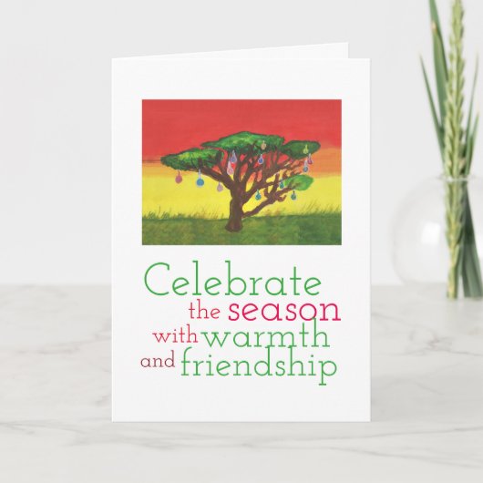 De Kerstboom van de acacia Feestdagen Kaart (Voorkant)