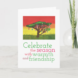 De Kerstboom van de acacia Feestdagen Kaart