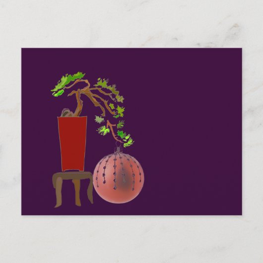 De Kerstboom van de bonsai Feestdagenkaart (Voorkant)