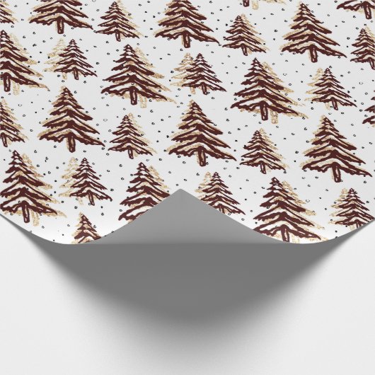 De kerstboom van de Bourgogne en de gouden glitter Cadeaupapier (Hoek)