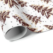 De kerstboom van de Bourgogne en de gouden glitter Cadeaupapier (Rol Hoek)