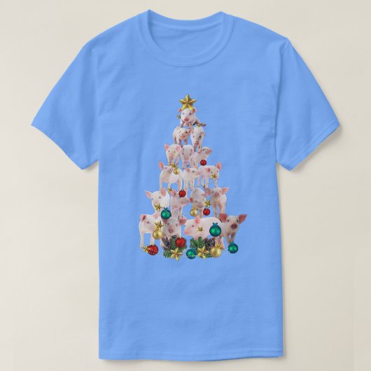 De kerstboom van de decoratie van varkenssierplant t-shirt (Design voorkant)