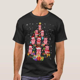 De kerstboom van de decoratie van varkenssierplant t-shirt