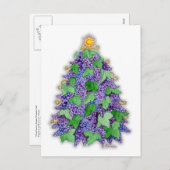 De Kerstboom van de Druiven van de wijn Feestdagenkaart (Voorkant / Achterkant)