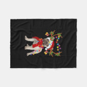 De kerstboom van de Franse hond Bulldog Fleece Deken (Voorkant (Horizontaal))