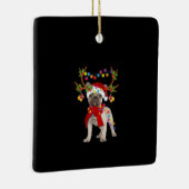 De kerstboom van de Franse hond Bulldog Keramisch Ornament (Rechts)