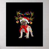 De kerstboom van de Franse hond Bulldog Poster (Voorkant)