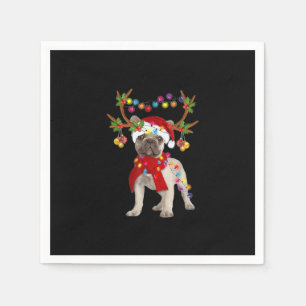 De kerstboom van de Franse hond Bulldog Servet