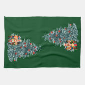 De kerstboom van de groene Nutkrakers Theedoek (Horizontaal)