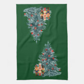 De kerstboom van de groene Nutkrakers Theedoek (Verticaal)