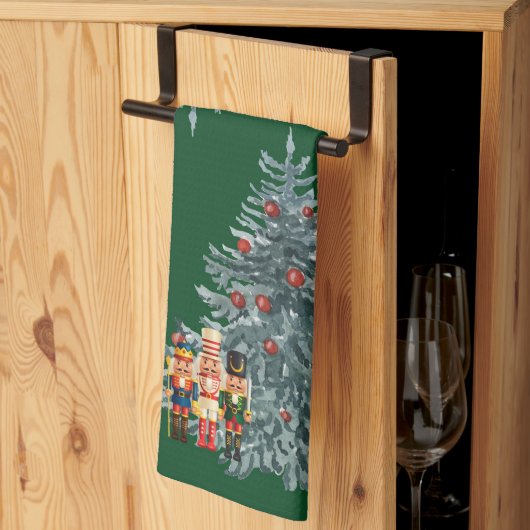 De kerstboom van de groene Nutkrakers Theedoek (Derde Gevouwen)