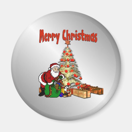 De Kerstboom van de Kerstman Magneet (Voorkant)