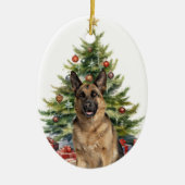 De kerstboom van de Shepherd Dog Keramisch Ornament (Voorkant)