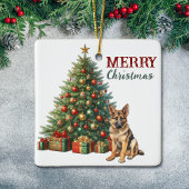De kerstboom van de Shepherd Dog Keramisch Ornament