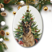 De kerstboom van de Shepherd Dog Keramisch Ornament