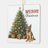 De kerstboom van de Shepherd Dog Keramisch Ornament (Links)