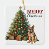 De kerstboom van de Shepherd Dog Keramisch Ornament (Voorkant)