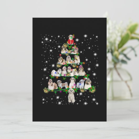De kerstboom van de sjiitische Tzu die door de vlu Bedankkaart (Staand voorkant)