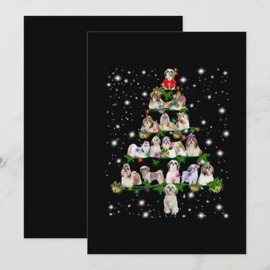 De kerstboom van de sjiitische Tzu die door de vlu Bedankkaart (Voorkant / Achterkant)