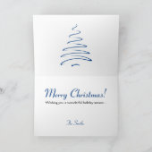 De Kerstboom van de werveling in Blauwe en Witte Feestdagen Kaart (Binnen)