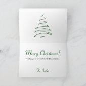 De Kerstboom van de werveling in Groene en Witte Feestdagen Kaart (Binnen)