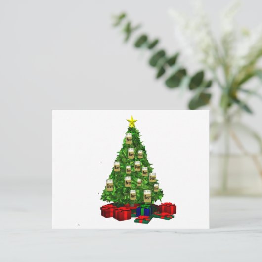 De Kerstboom van het bier Feestdagenkaart (Staand voorkant)
