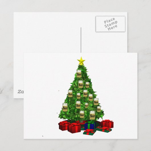 De Kerstboom van het bier Feestdagenkaart (Voorkant / Achterkant)