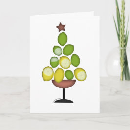 de Kerstboom van het citroenlimoen met Feestdagen Kaart