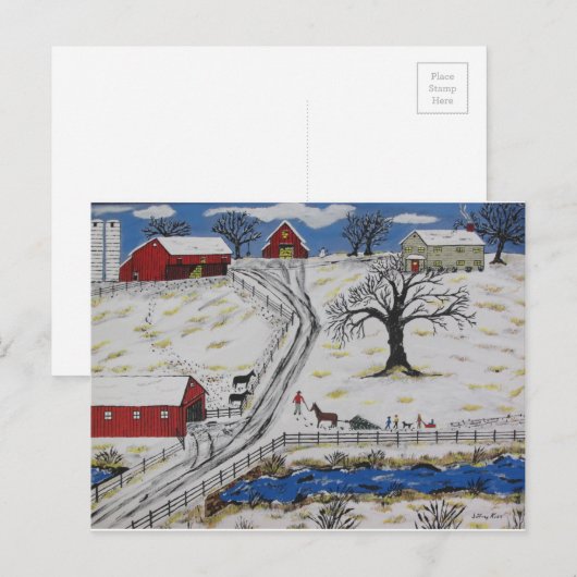 De Kerstboom van het land Feestdagenkaart (Voorkant / Achterkant)