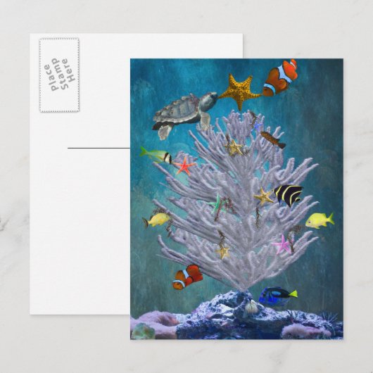 De Kerstboom van het zee Feestdagenkaart (Voorkant / Achterkant)