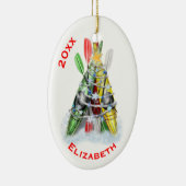 De kerstboom van Kayak Keramisch Ornament (Rechts)