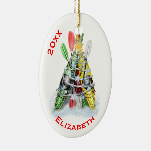 De kerstboom van Kayak Keramisch Ornament (Rechts)