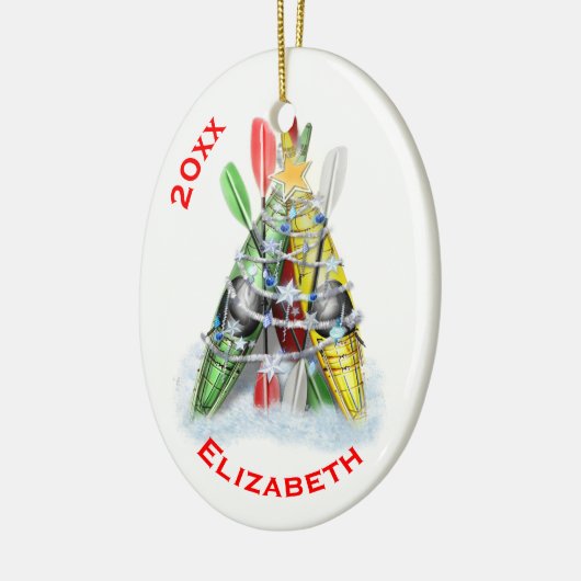 De kerstboom van Kayak Keramisch Ornament (Links)