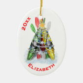 De kerstboom van Kayak Keramisch Ornament (Voorkant)