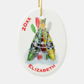 De kerstboom van Kayak Keramisch Ornament (Achterkant)