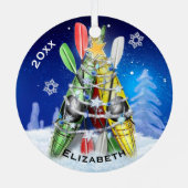 De kerstboom van Kayak Metalen Ornament (Achterkant)