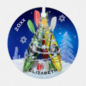 De kerstboom van Kayak Metalen Ornament (Voorkant)